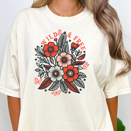Wild and Free (Floral) Full Color DTF Transfer