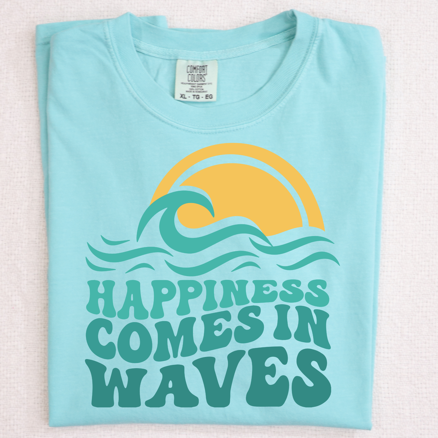 Happiness Comes In Waves Full Color DTF Transfer