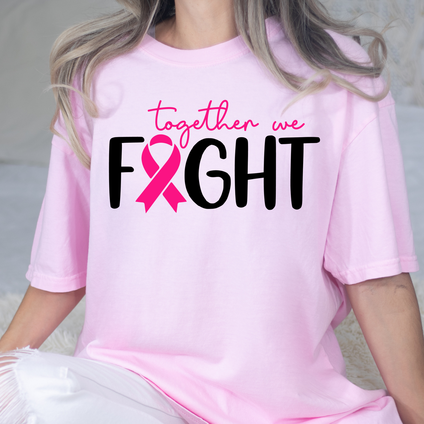 Together We Fight Breast Cancer Full Color DTF Transfer