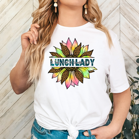 Lunch Lady Sunflower Full Color DTF Transfer