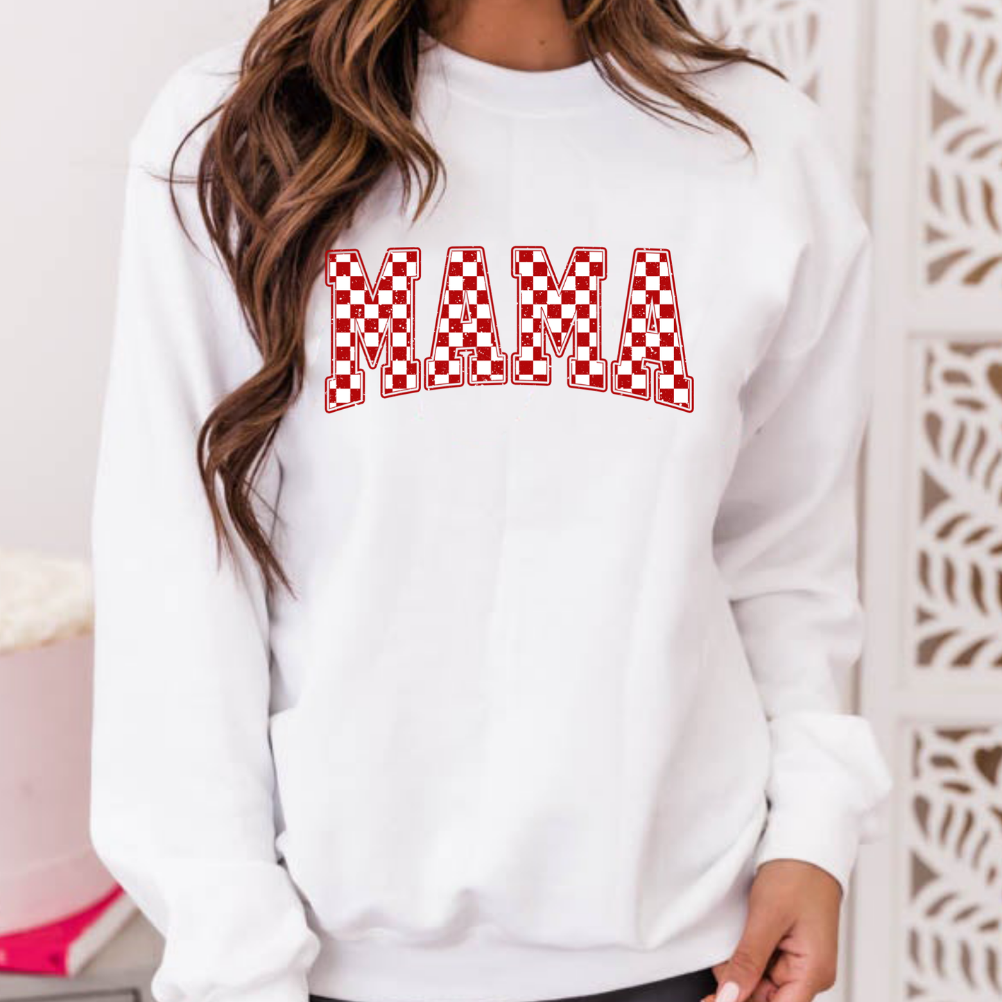 Red Checkered Mama (Multi Options) Full Color DTF Transfer