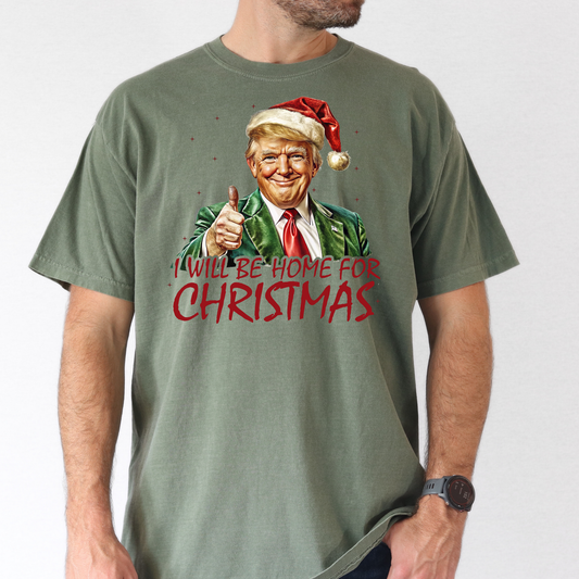 Ill Be Home For Christmas Trump In Green Suit (Cropped) Full Color DTF Transfer