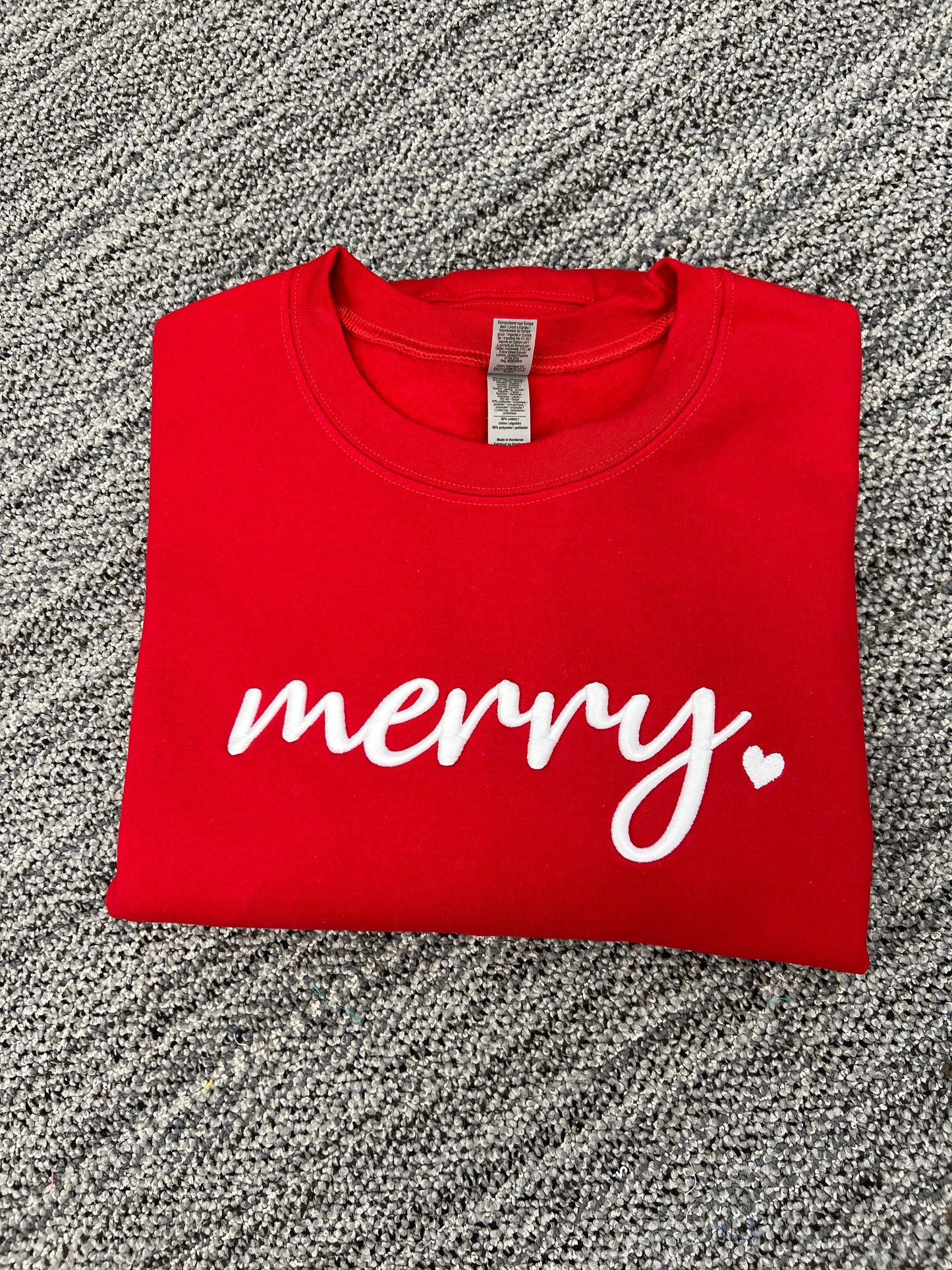 Merry 3D Puff Embroidered Sweatshirt/T-Shirt