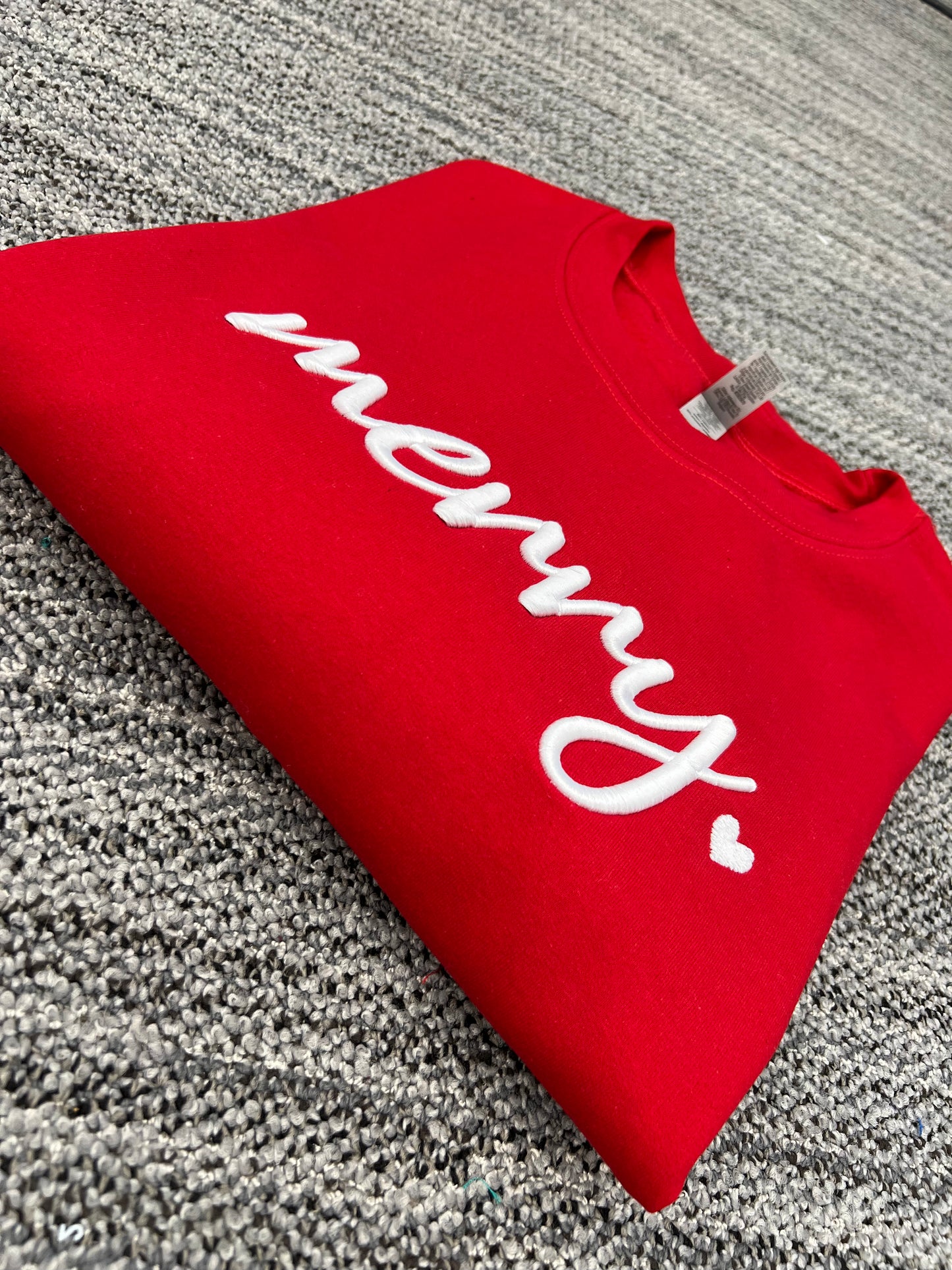 Merry 3D Puff Embroidered Sweatshirt/T-Shirt