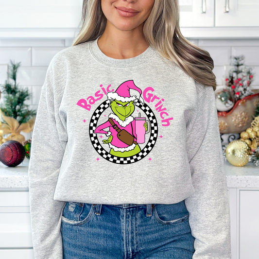 Pink Basic Grinch Full Color DTF Transfers