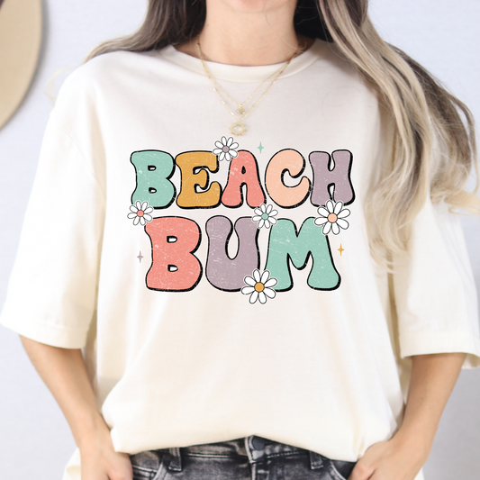 Beach Bum (w/Flowers) Full Color DTF Transfer