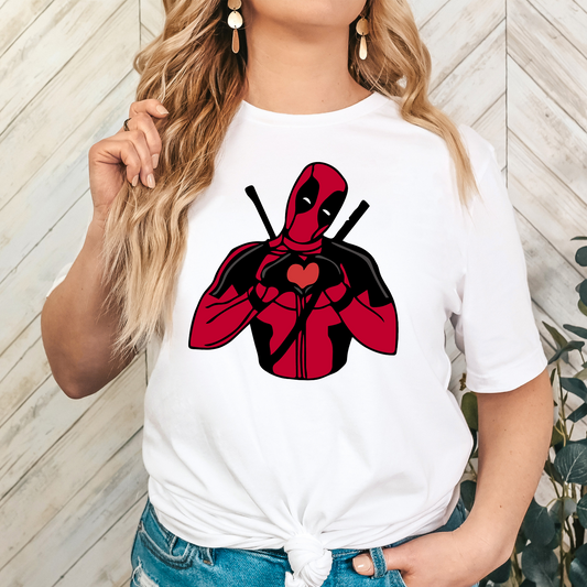 Deadpool (Heart Hands) Full Color DTF Transfer