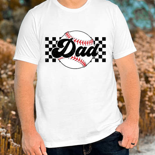 Baseball Dad (Checkered) Full Color DTF Transfer