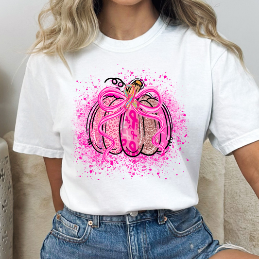 Breast Cancer Pumpkin (Splatter) Full Color DTF Transfer