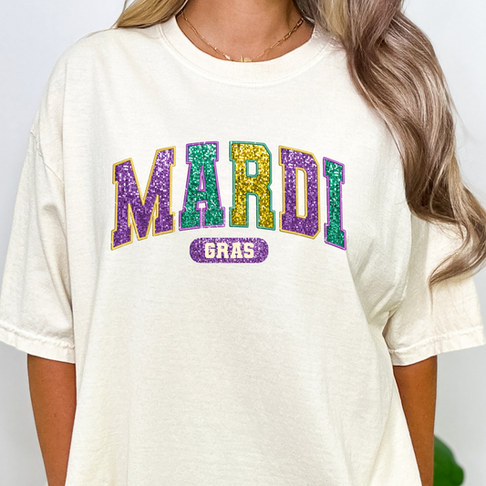 Mardi Gras (Faux Glitter) Full Color DTF Transfer