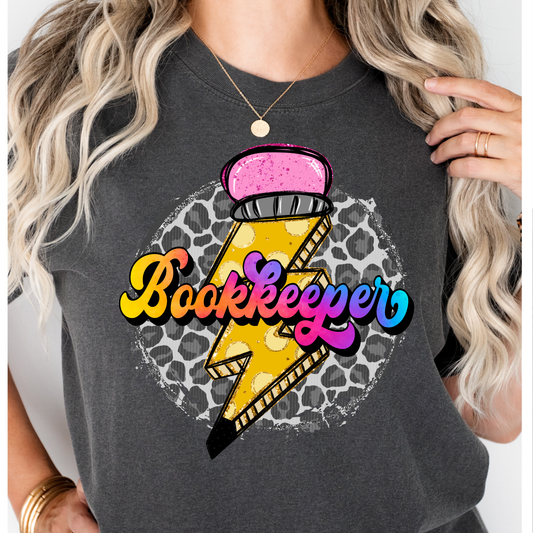 Bookkeeper (Pencil Lightning Bolt) Full Color DTF Transfer