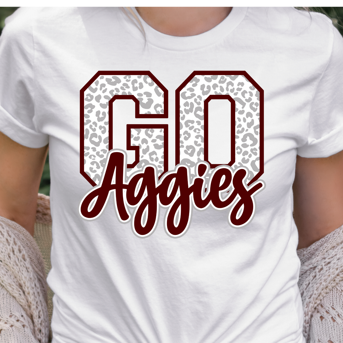 Leopard Go Aggies Full Color DTF Transfer