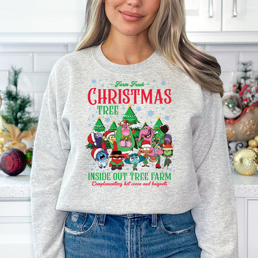 Inside Out Christmas Tree Farm Full Color DTF Transfer