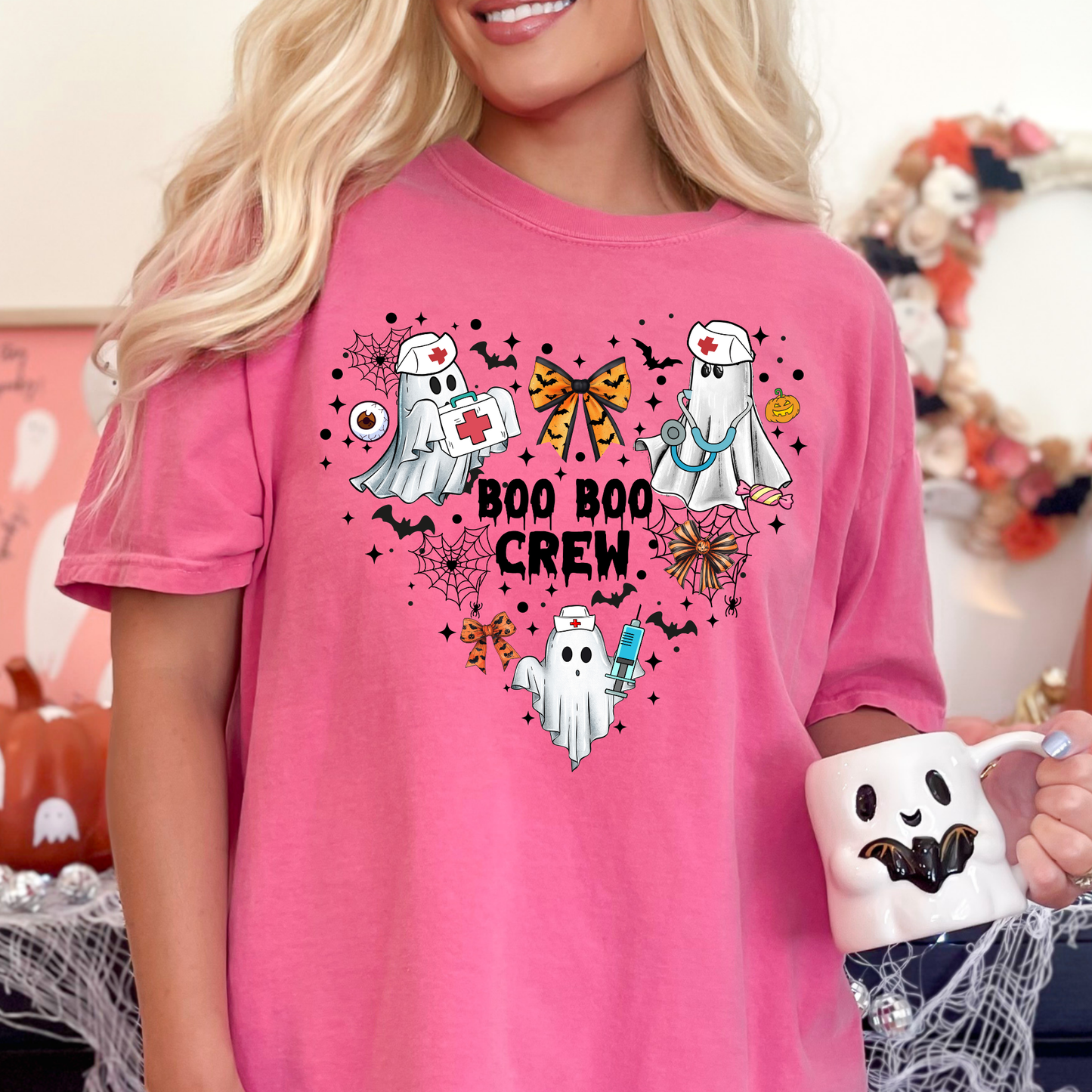 Boo Boo Crew Nurse Ghosts (Heart) Full Color DTF Transfer