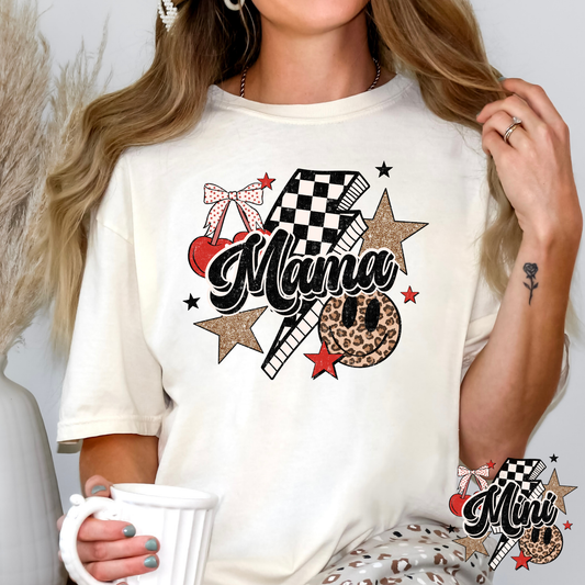 Mama Checkered, Cherry, Leopard (Mini Option) Full Color DTF Transfer