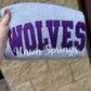 Glitter Appliqué w/Script Under Embroidered Sweatshirt/T-Shirt