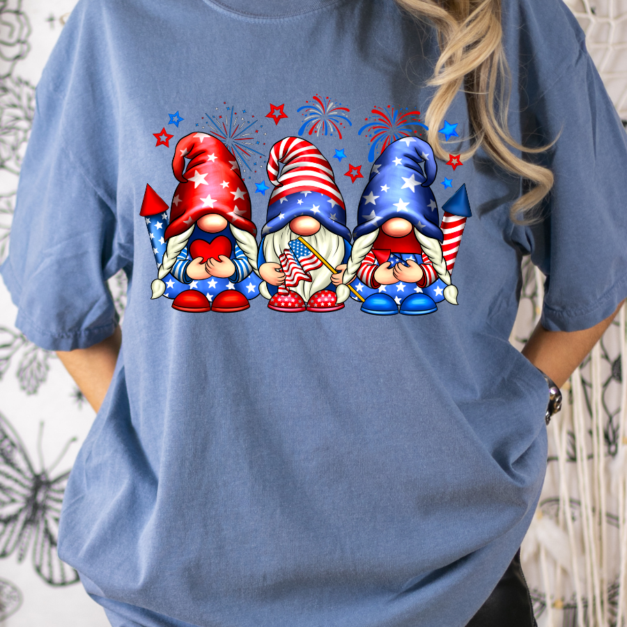 4th Of July Gnomes Full Color DTF Transfer