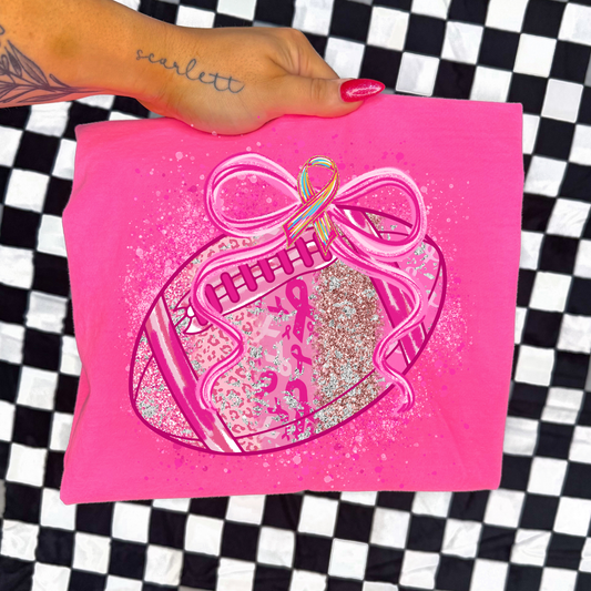 Breast Cancer Awareness Football Full Color DTF Transfer