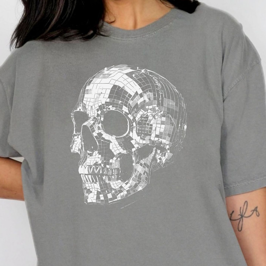 Disco Skull Full Color DTF Transfer