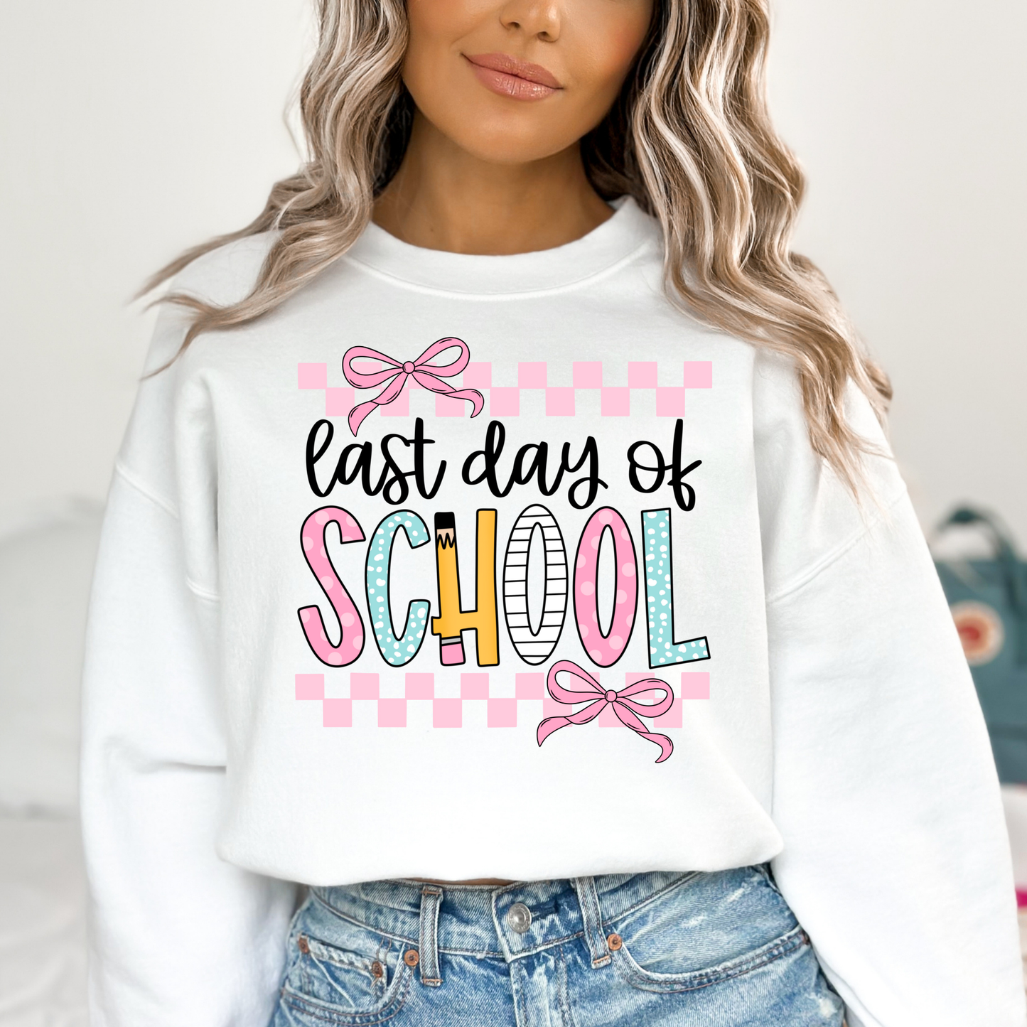 Last Day Of School (Checkered/Bows) Full Color DTF Transfer