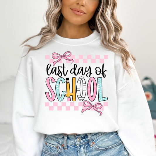 Last Day Of School (Checkered/Bows) Full Color DTF Transfer