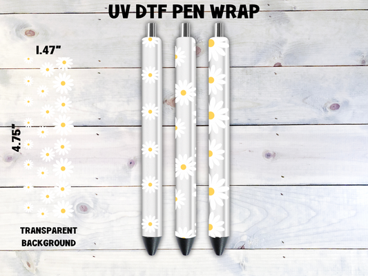 Daisy Flowers UV DTF Pen Wrap Transfer