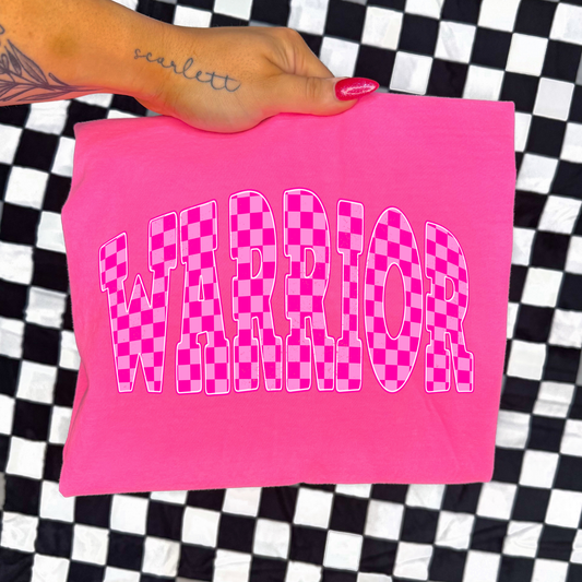 Pink Checkered Warrior (Breast Cancer) Full Color DTF Transfer