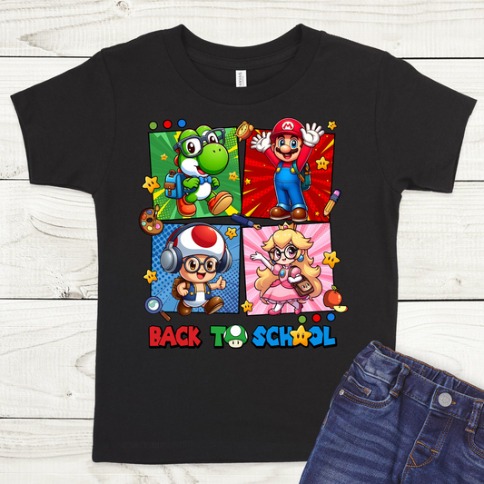 Back To School (Mario Brothers) Full Color DTF Transfer