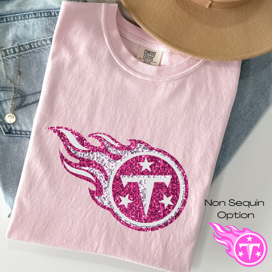 Football Team Logo (Faux Sequin/Non Sequin Option) (ALL N*L TEAMS)  Full Color DTF Transfer