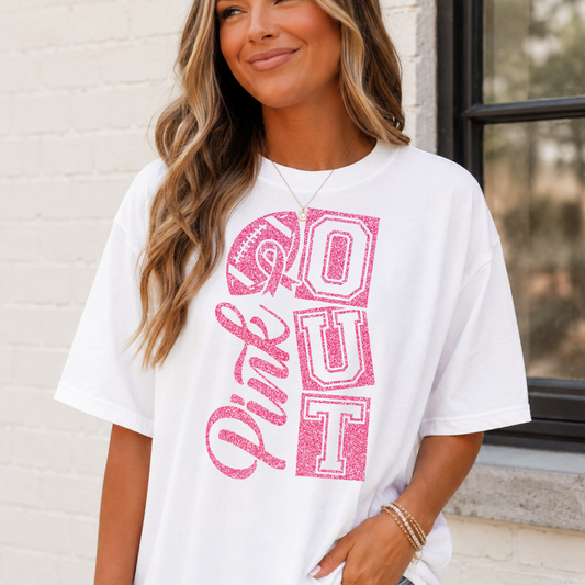 Pink Out (Faux Glitter) Full Color DTF Transfer