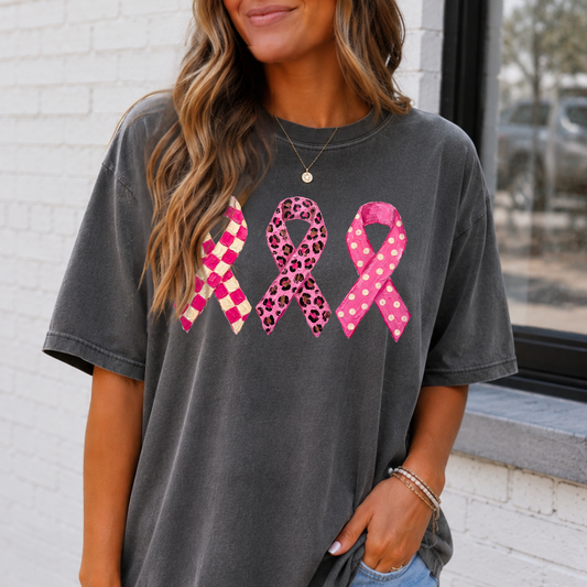 Breast Cancer Ribbons Full Color DTF Transfer