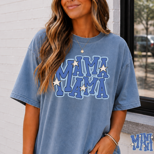 Mama Blue Stacked (Mini Option) Full Color DTF Transfer