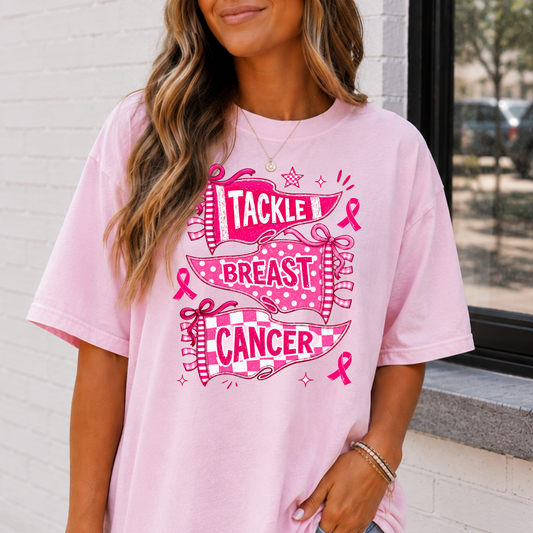 Tackle Breast Cancer (Flags) Full Color DTF Transfer