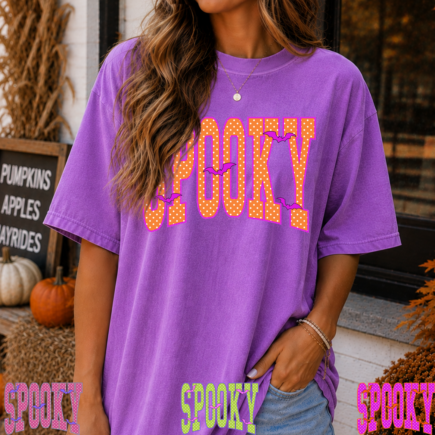 Polka Dot Spooky (Multi Color Options) Full Color DTF Transfers