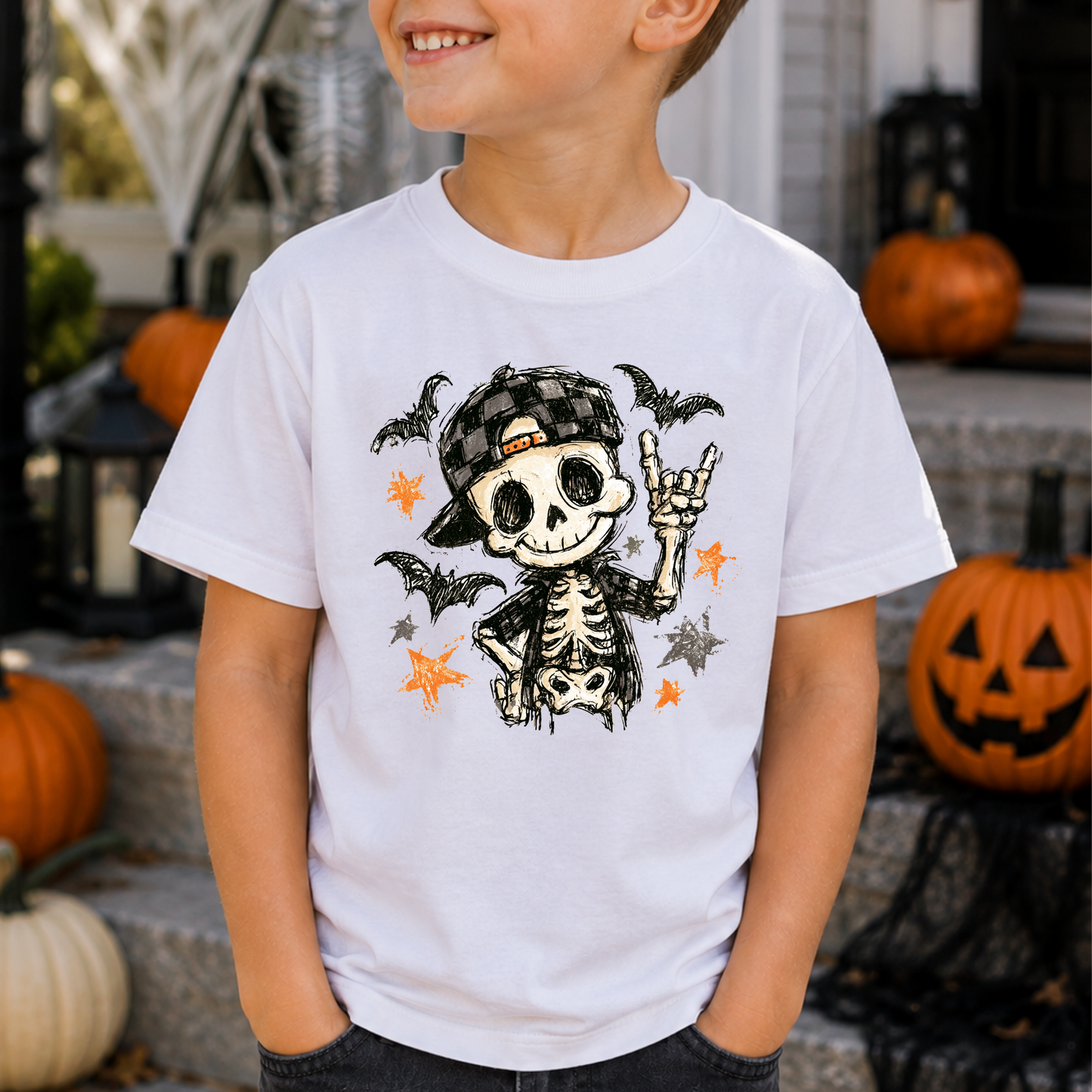 Sketch Boy Skeleton Full Color DTF Transfers