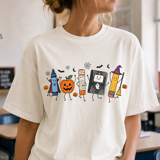 Halloween School Supplies Full Color DTF Transfer