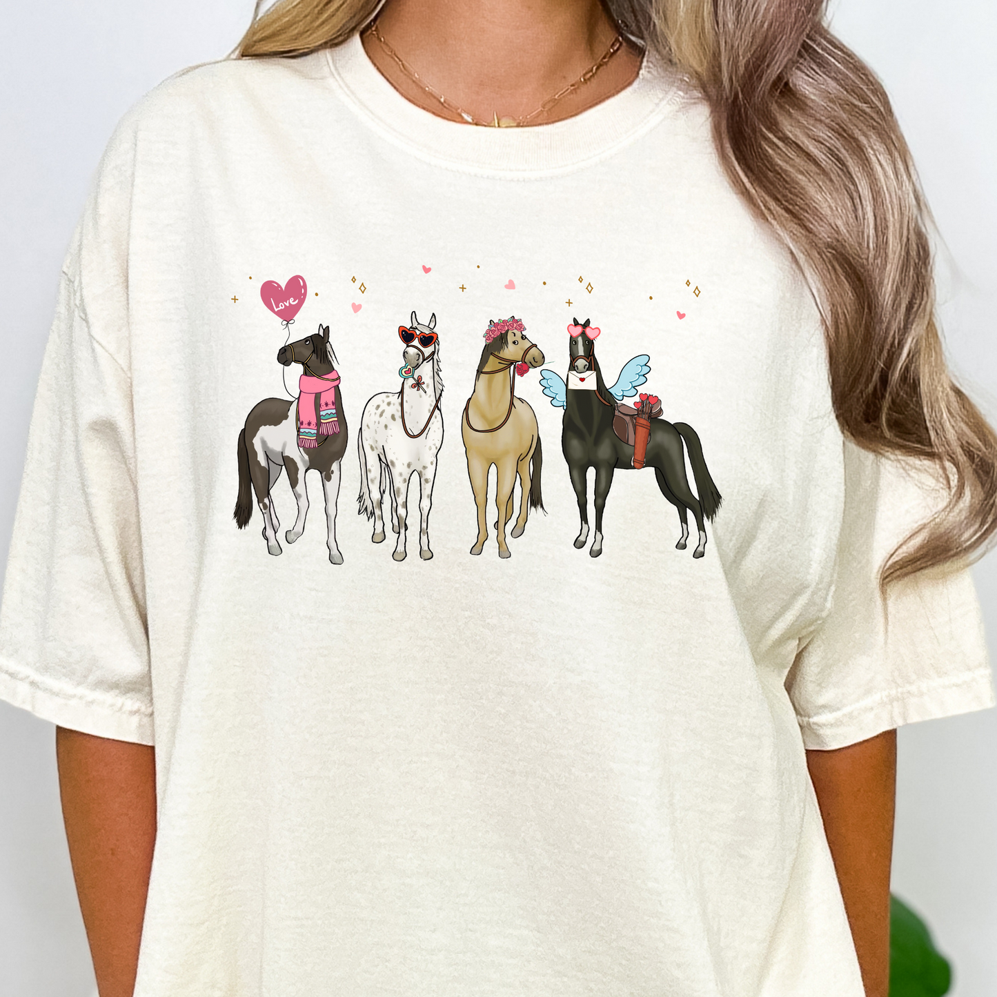 Valentine Horses Full Color DTF Transfer