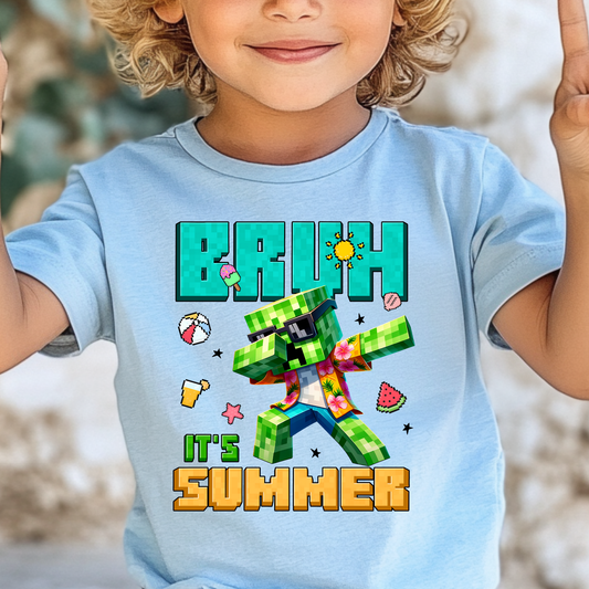 Bruh Its Summer Minecraft  Full Color DTF Transfer