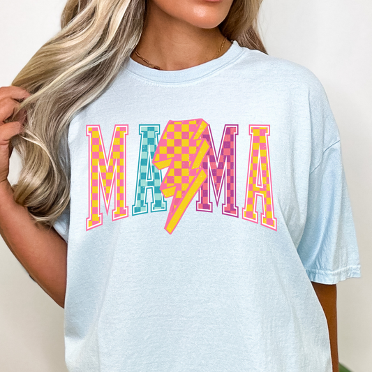 Colorful Checkered Mama Full Color DTF Transfer