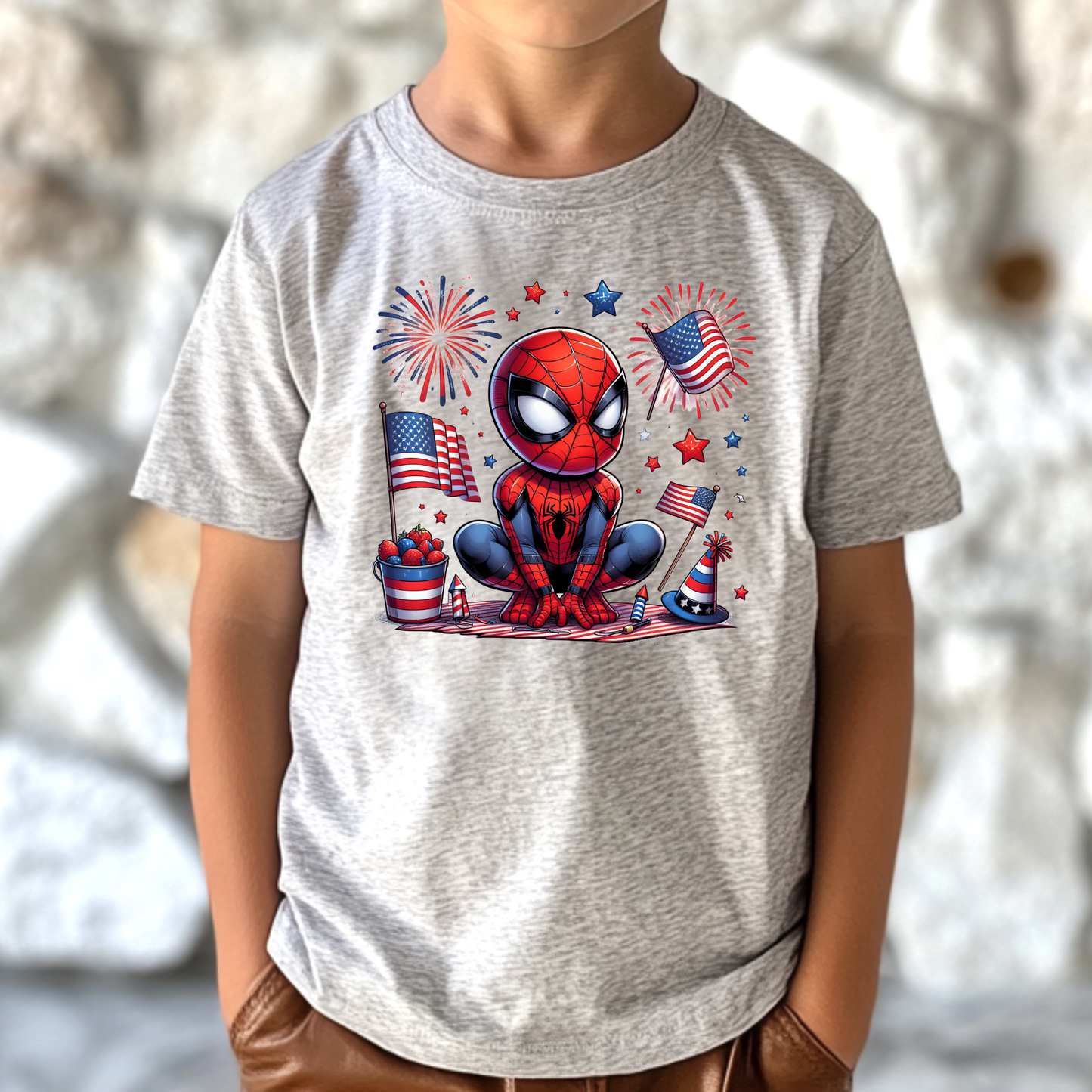 Spiderman 4th of July Full Color DTF Transfer