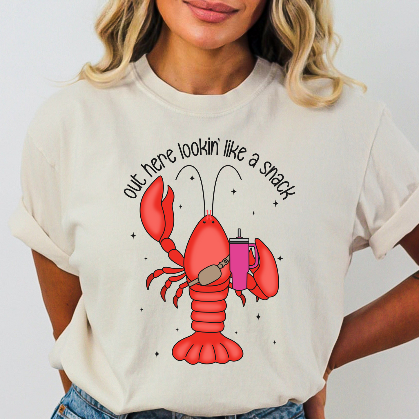 Out Here Lookin' Like A Snack Crawfish Full Color DTF Transfer