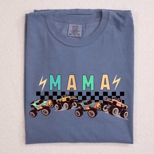 Mama w/Monster Trucks Full Color DTF Transfer