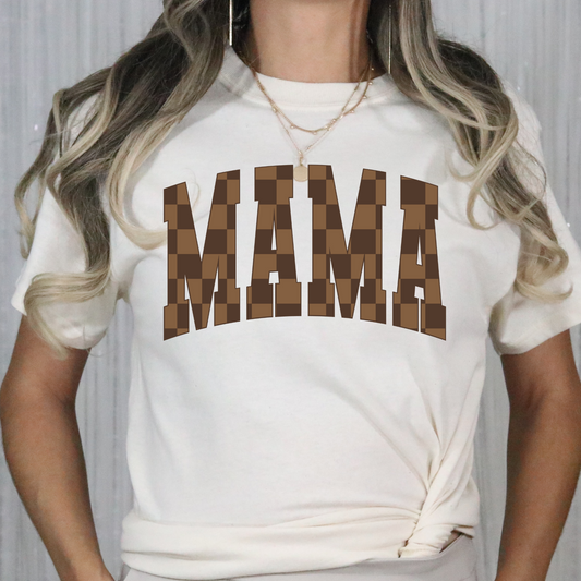 Mama (Brown Checkered) Full Color DTF Transfer