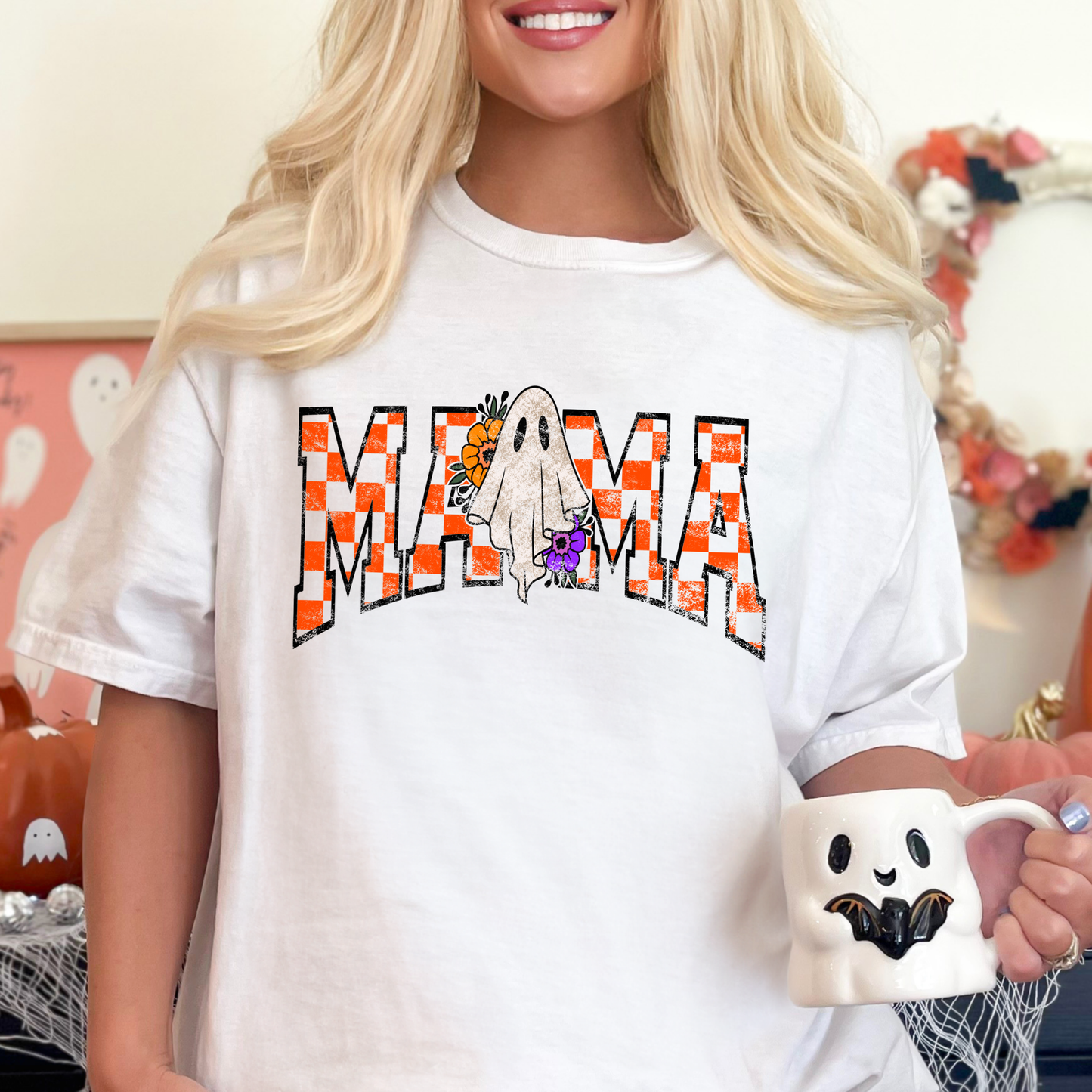 Mama Checkered w/Ghost Full Color DTF Transfer