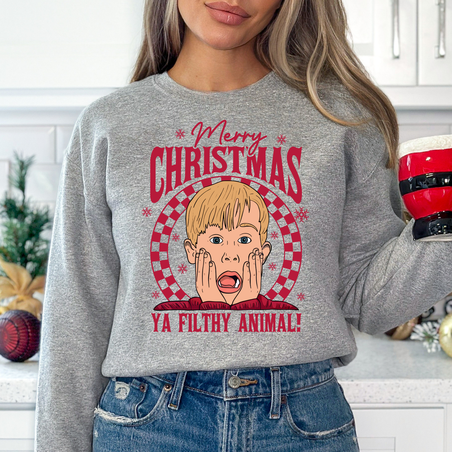 Merry Christmas Ta Filthy Animal Full Color DTF Transfer