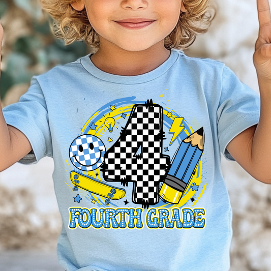 Checkered Boy Blue (MULTI GRADE OPTIONS) Full Color DTF Transfer