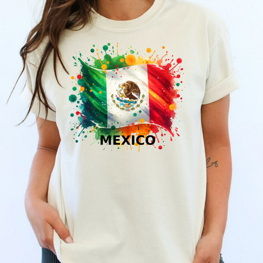 Mexico Flag Splatter Full Color DTF Transfer