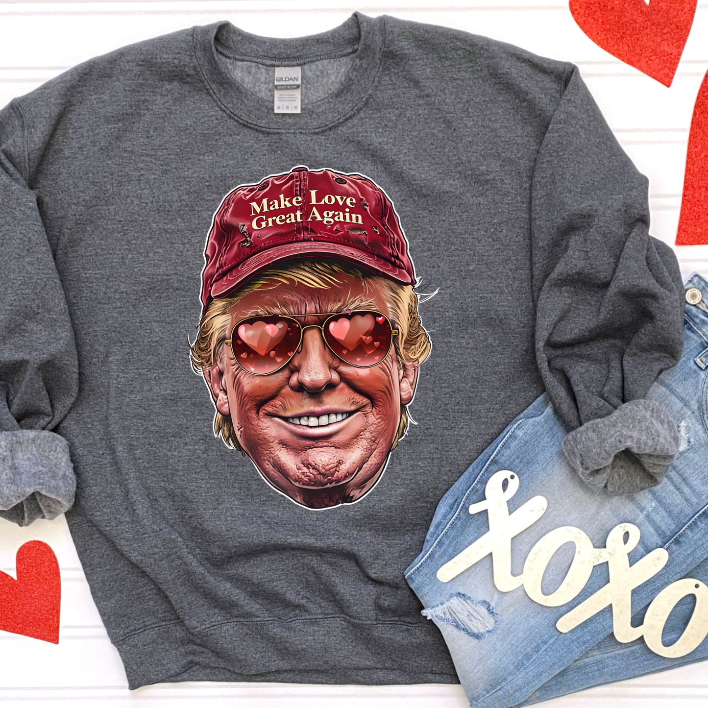 Make Love Great Again Trump Head Full Color DTF Transfer