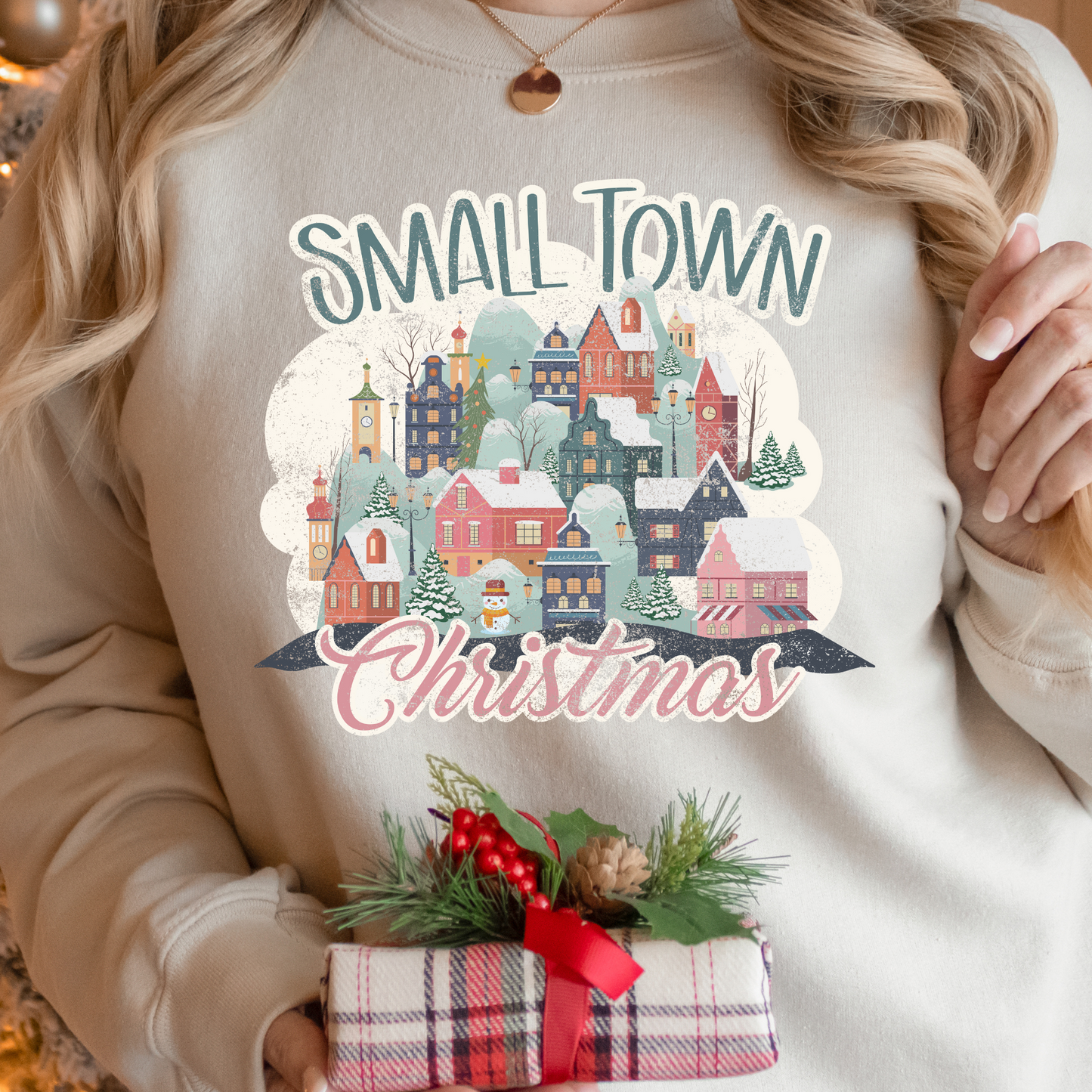 Small Town Christmas (Houses Collage) Full Color DTF Transfer