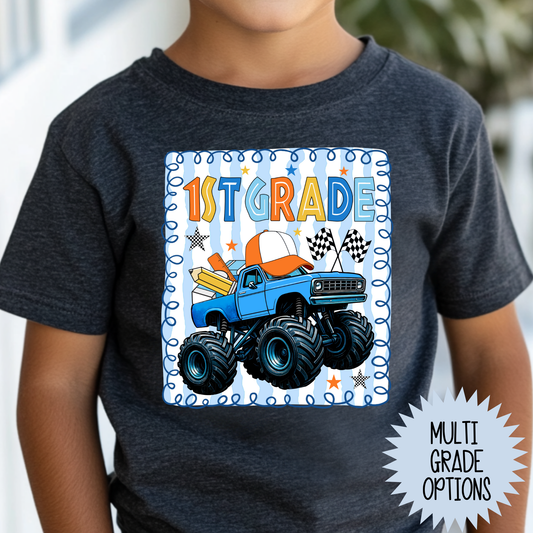 School Monster Truck Grade (MULTI GRADE OPTIONS) Full Color DTF Transfer